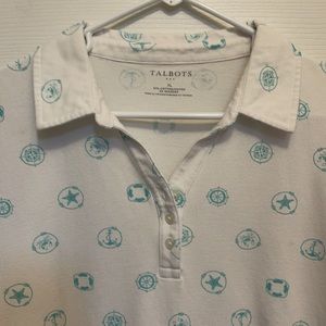 Talbots women’s polo shirt Nautical theme Size XL